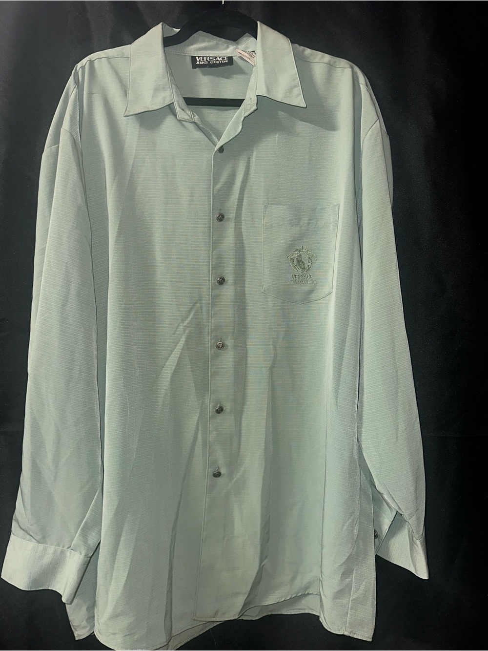 Versace Pale Mint Long Sleeve Button-Down Shirt